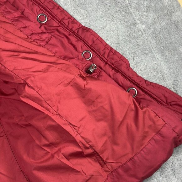 Eddie‎ Bauer Vest Women's Large Goose Down Red 700 Fill Removable Faux Fur Trim - Picture 10 of 16